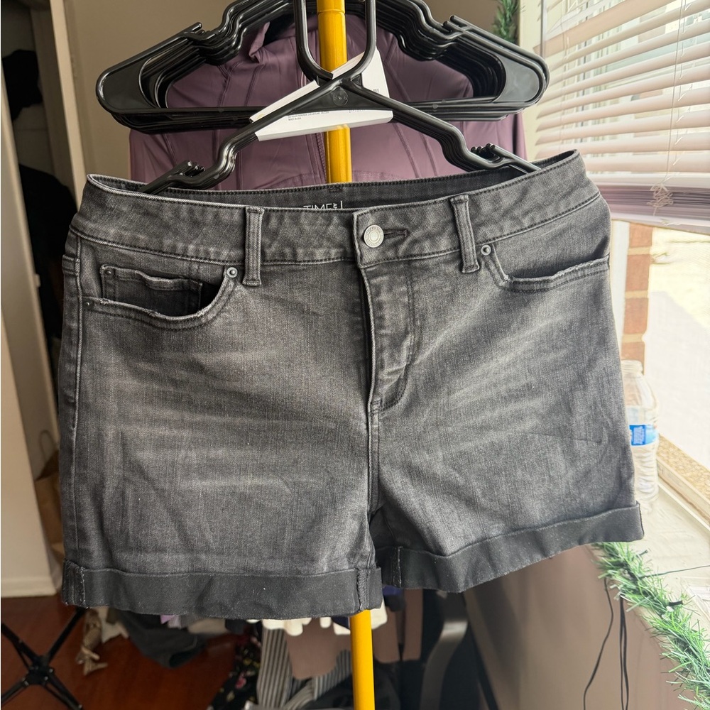 Time and Tru Dark Gray Jean Shorts